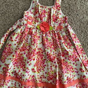 Spring Dress 👗 Easter Dress 👗 Girls floral dress pink and cream